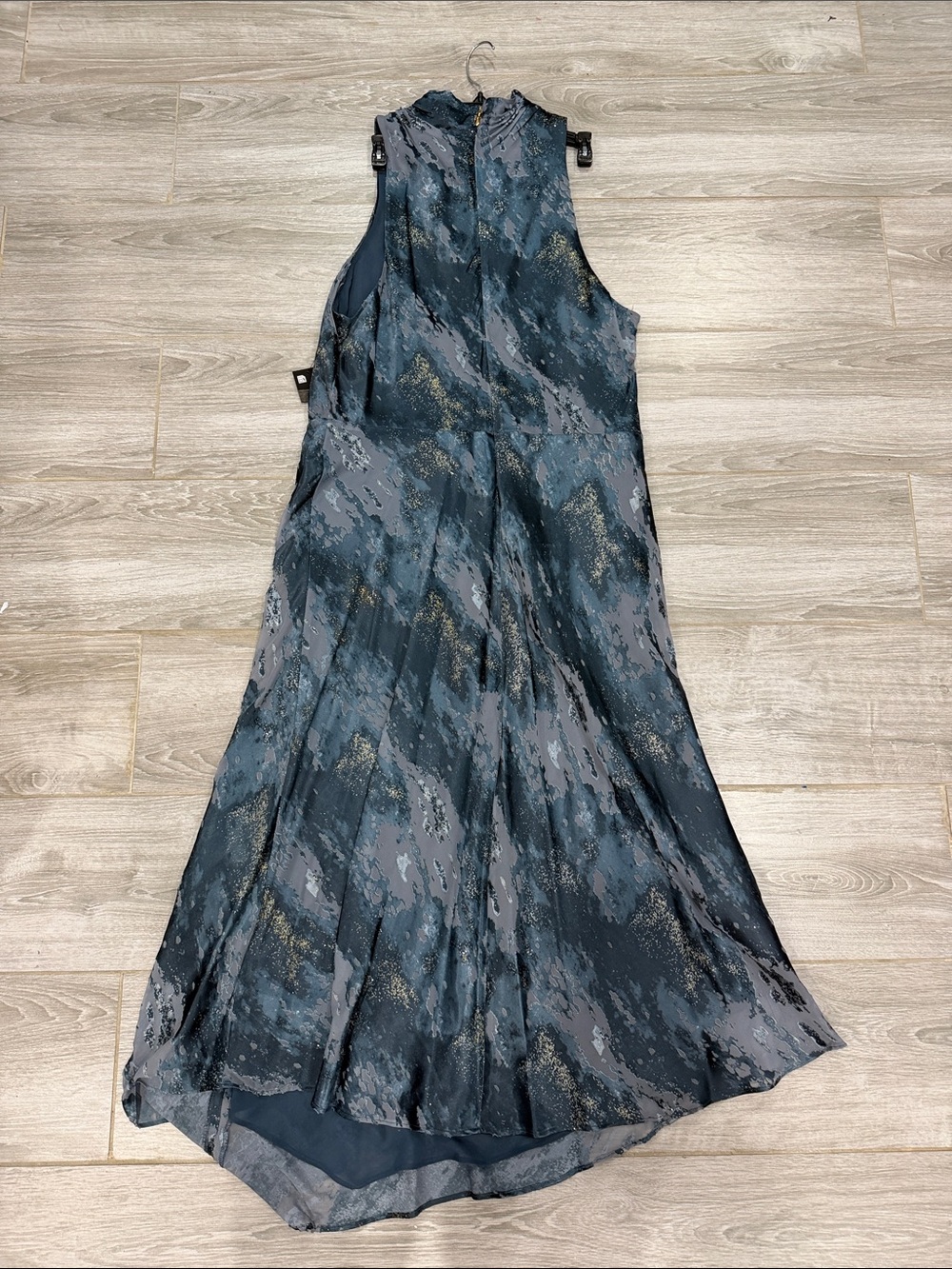 New Donna Karan Asymmetrical Slip Dress in Slate Blue 16 - Picture 4 of 4